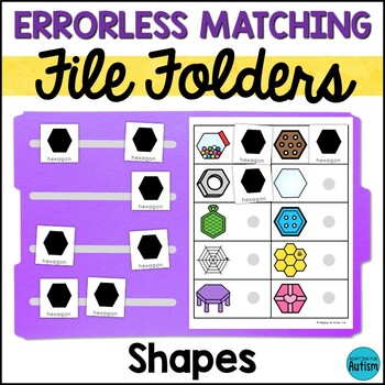 Preview of Errorless Learning File Folder Games Special Education Math Shapes Matching