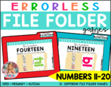 Errorless Numbers (11-20) File Folder Games