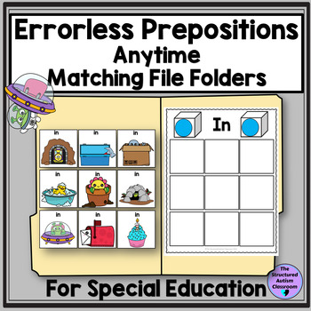 Preview of Errorless Prepositions Matching File Folders Anytime for Autism and Special Ed 