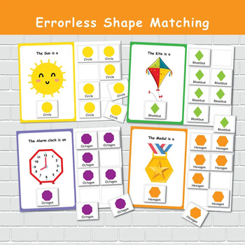 Preview of Errorless Shape Matching Games and Activities for Kids, File Folder Games