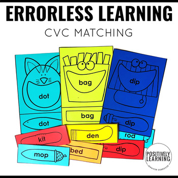 Preview of Errorless Learning Tasks Matching CVC Words | Low Prep Phonics Centers