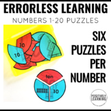 Errorless Task Puzzles Numbers 1-20 for Hands On Math Cent