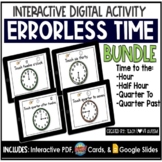 Errorless Telling Time Digital Task Card Bundle | Math Boom Cards
