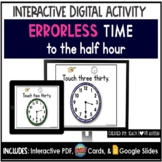 Errorless Telling Time to the Half Hour Digital Task Cards
