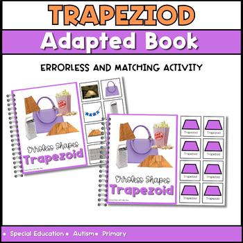 Preview of Errorless Trapezoid Adapted Book with Real Life 2D Shapes for Special Education
