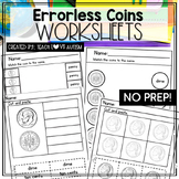 Errorless Coin Worksheets for Special Education | Errorles