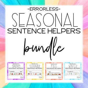 Preview of Seasonal Errorless Sentence Helpers Bundle + Google Slides