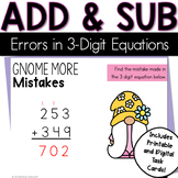Spring Task Cards for 3-Digit Addition and Subtraction: Fi