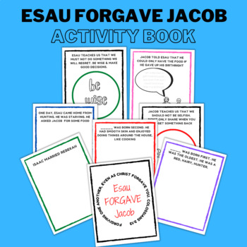 Preview of Esau Forgave Jacob Activity Book For Children's Bible Class