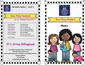 Preview of Decodable Easy Peasy Reader: Moms (Short Vowels)