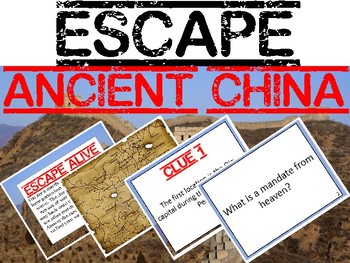 Preview of Escape Ancient China Review Task Card Game Activity