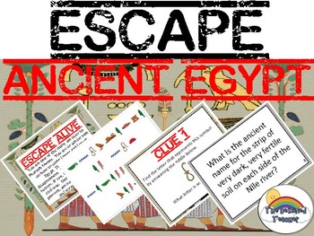 Preview of Escape Ancient Egypt Review Task Card Game Activity