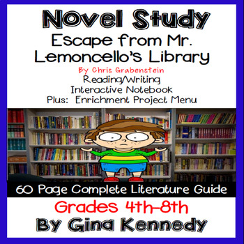 Preview of Escape From Mr. Lemoncello's Library Novel Study & Project Menu; Digital Option