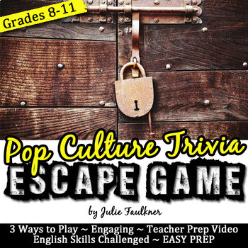 Preview of Escape Room Break Out Box Game, Popular Culture Trivia
