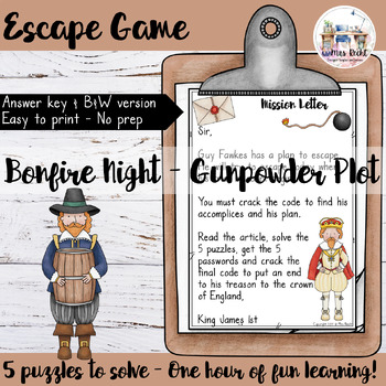 Preview of Bonfire Night Escape Room EFL/ESL - Level 3