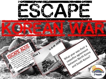 Preview of Escape Korean War Task Card Game Activity