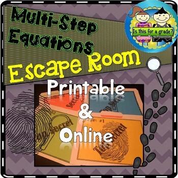 Preview of Escape Room Activity: Solving Multi-Step Equations