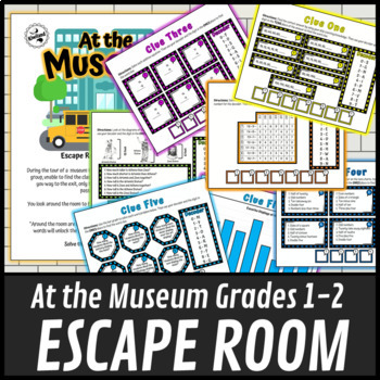 Escape Room: At the Museum Math Mystery Grades 1-2 by Kiwiland | TpT