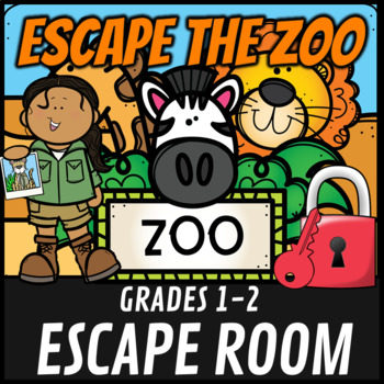 Preview of Escape Room At the Zoo Math Mystery Grades 1-2