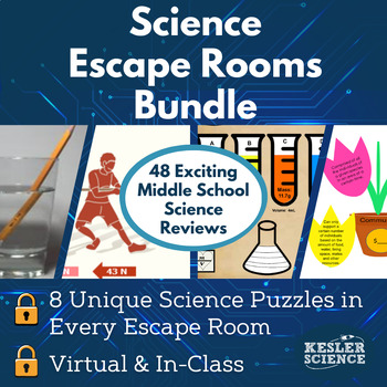 Preview of Escape Room Bundle - Middle School Science Review Activities