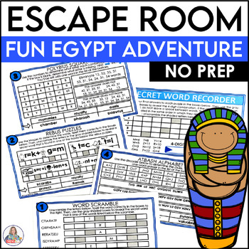 Preview of Escape Room Challenge Ancient Egypt Secret Mission Activity & After Testing Fun