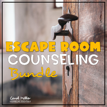 Preview of Escape Room Counseling Bundle | Friendship Growth Mindset Career