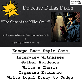 Preview of Escape Room Detective Game: Thesis Statement & Writing Activity