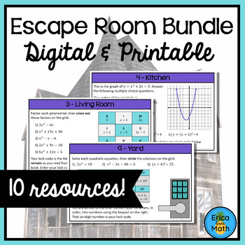 Preview of Escape Room Activity Bundle (Digital & Printable)