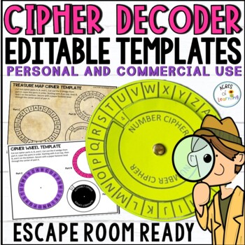Preview of Editable Cipher Templates | Secret Code Decoder | Escape Room Printable