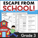 Escape Room End of Year ESCAPE THE SCHOOL 3rd Grade Math R