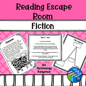 Preview of Escape Room - Test Prep - Fiction - Middle School