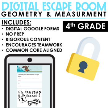 Preview of Math Escape Room Geometry and Measurement | Digital and Print