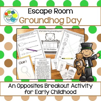 Preview of Escape Room: Groundhog Day! Opposites Breakout Activity