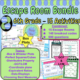 6th Grade Escape Room Growing Digital Google Bundle