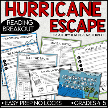 Preview of Escape the Hurricane Escape No-Locks Informational Reading Breakout