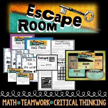 Preview of Math Escape Room-Math Based, Team Building, Review or Back to School
