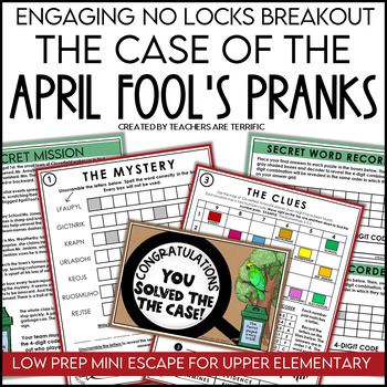 Preview of Escape Room Fictional Reading- The Case of the April Fool's Day Pranks