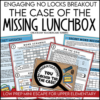 Preview of Escape Room Fictional Reading - The Case of the Missing Lunchbox