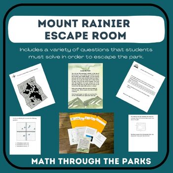Preview of Escape Room Mount Rainier National Park Math Activity Varied Level Questions