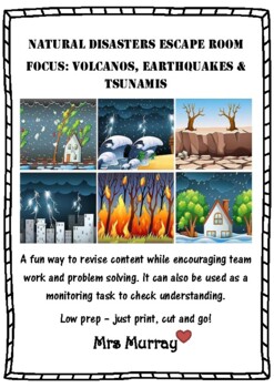Preview of Escape Room - Natural Disasters (Volcanos, Earthquakes & Tsunamis)