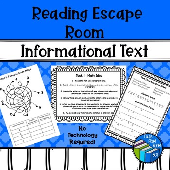 Preview of Escape Room - Nonfiction text - Test prep - Middle School
