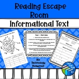 Escape Room - Nonfiction text - Test prep - Middle School