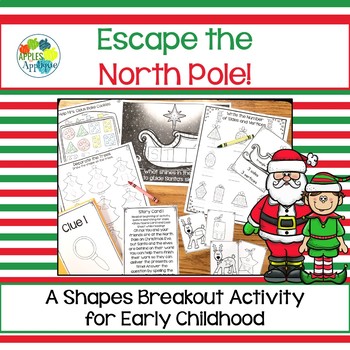 Preview of Escape Room: North Pole! Shapes Breakout Activity