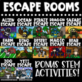 Escape Room PRINTABLE Bundle EDITABLE Math ELA Activities