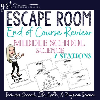 Preview of Escape Room: Middle School Science Review (Excellent for End of Course)