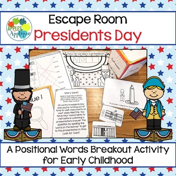Preview of Escape Room: Presidents Day! Positional Words Breakout Activity