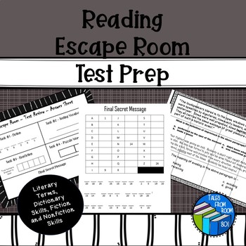 Preview of Escape Room - Reading Test Prep - Middle School