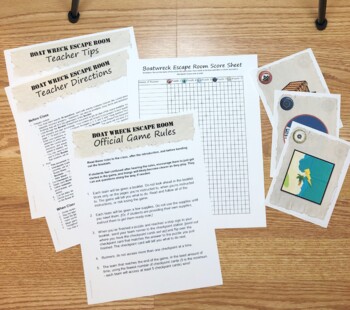 Escape Room Review Game Template for Any Subject - Boat Wreck Rescue