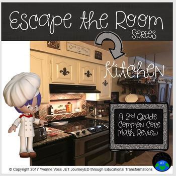 Preview of Escape Room Series (Kitchen) A Second Grade Common Core Math Review