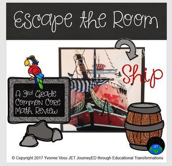Preview of Escape Room Series (Ship) A Third Grade Common Core Math Review